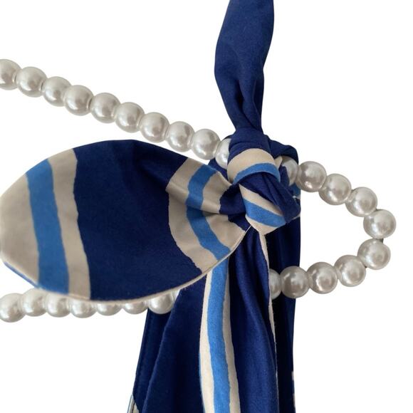 MNG Mango Summer Bare Shoulders Blue Stripe Dress size 14 - Picture 7 of 10